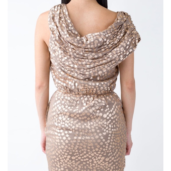 Sass & Bide Copper Dot Draped Dress Size 0 | Boho Indie Statement - Picture 2 of 7